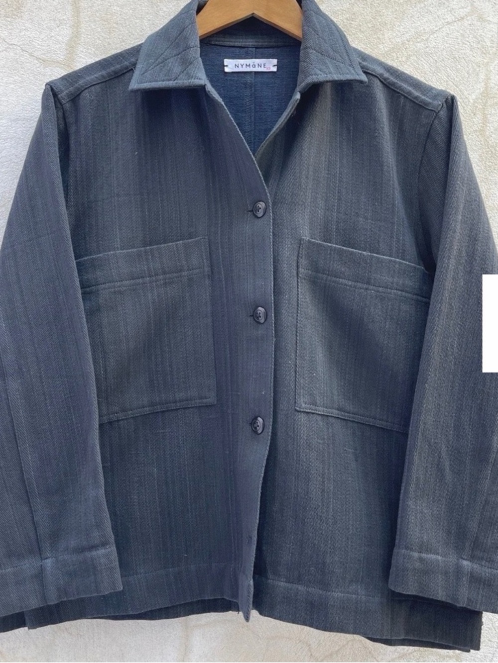 N.Y. Mane cotton utility/shirt jacket. Unique stitching details on the collar.